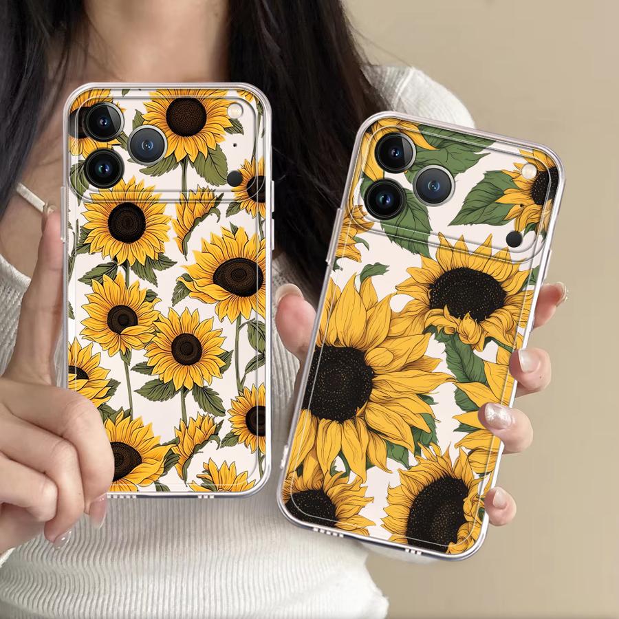 Phone Accessories To Sell - Прозрачный чехол с милым узором подсолнухов