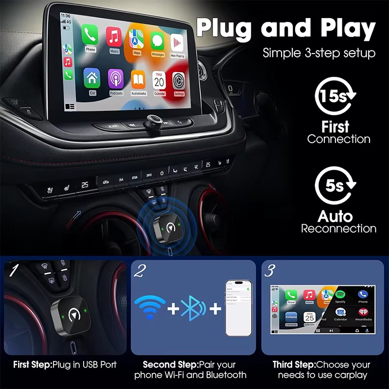 Беспроводной адаптер CarPlay 2 – обзор и цена Phone Accessories Design
